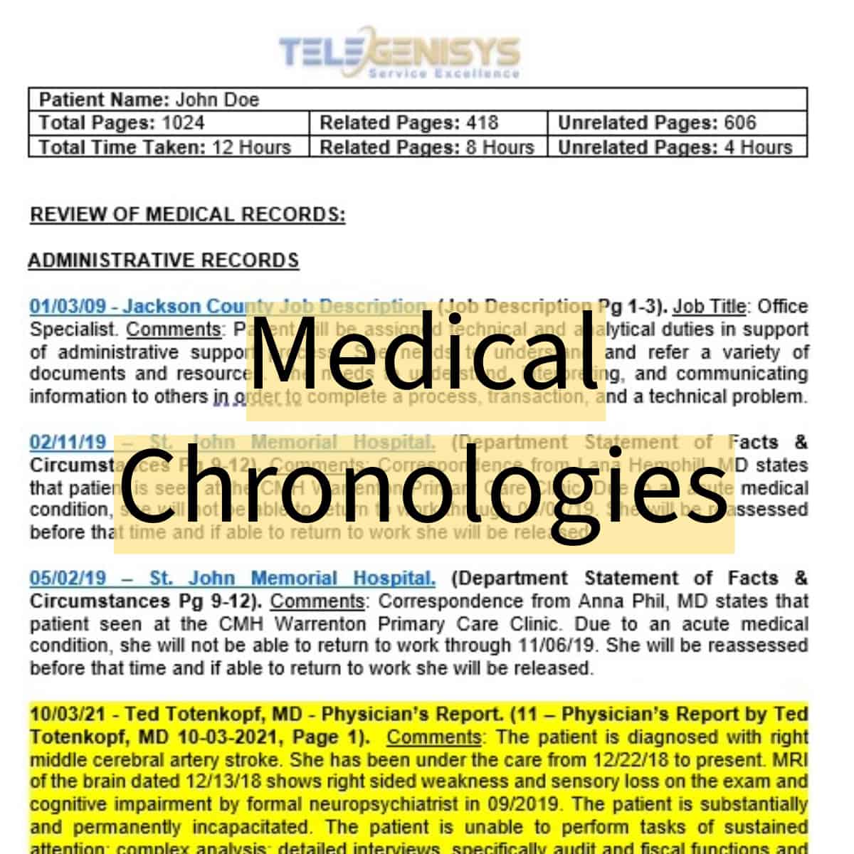 Medical Chronologies