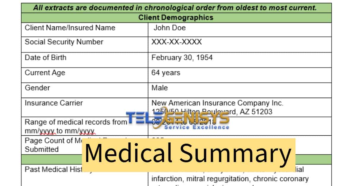 Medical Summaries